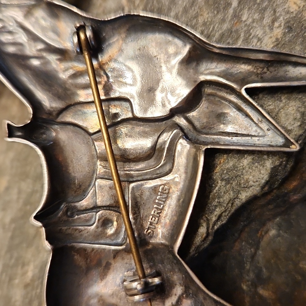 Sterling Silver Horse Brooch - Western Wear - image 4